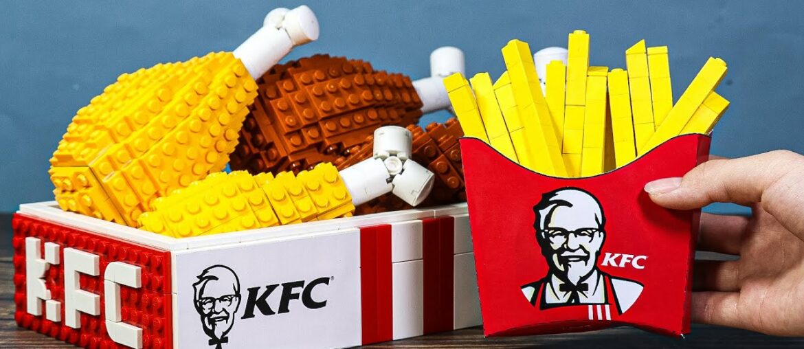 KFC style Fried Chicken Recipe & Crispy French Fries | Bricks World Stop Motion Cooking Asmr