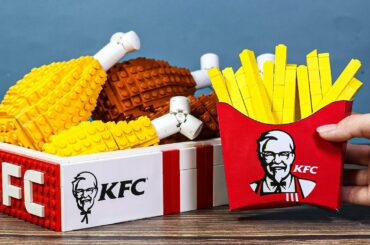 KFC style Fried Chicken Recipe & Crispy French Fries | Bricks World Stop Motion Cooking Asmr