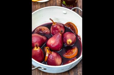 Red Wine Poached Pears: The ideal make-ahead dessert! #shorts