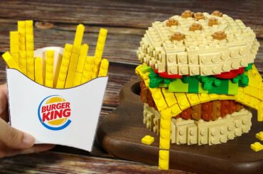 LEGO Burger King Whopper & French Fries in real life | Lego Fast Food Stop Motion Cooking ASMR