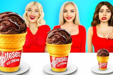 Big, Medium and Small Plate Challenge | Eating Giant Food vs Tiny Food by RATATA CHALLENGE