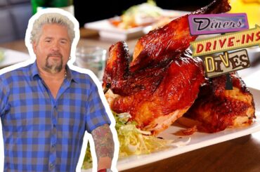 Guy Fieri Eats Drunken Chicken at Biergarten LA | Diners, Drive-Ins and Dives | Food Network
