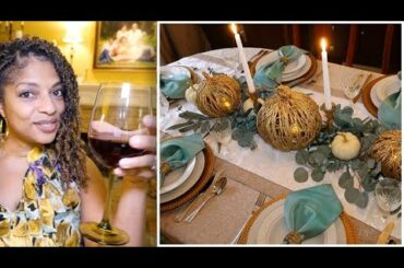 Pumpkin & Eucalyptus Homemade Thanksgiving Table + Tylza Wine Fridge Review