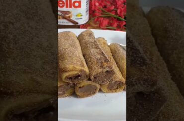 Nutella French Toast Rolls #shorts #youtubeshorts #shortfeed #viral #nutella #recipes#trending