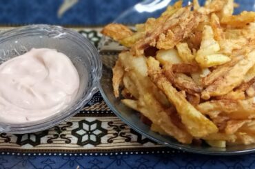 French fries with creamy sauce by loving food