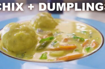 Chicken and dumplings (biscuity, Southern-style)