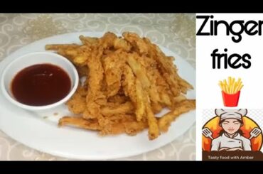 Zinger fries recipe ||Crispy fries recipe ||French fries recipe by Tasty food with Amber