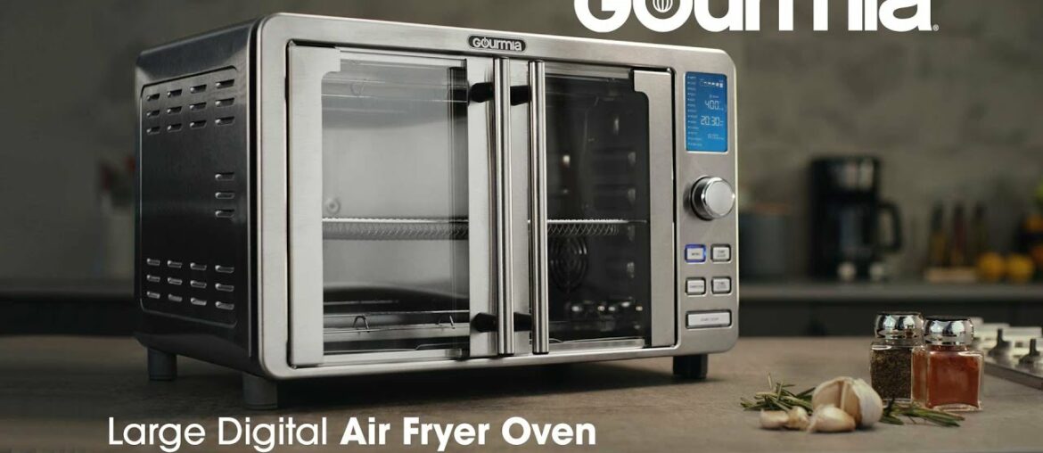 Meet the Gourmia Large 9-Slice Digital Air Fryer Oven with 14 Functions & Single-Pull French Doors Meet the Gourmia Large 9-Slice Digital Air Fryer Oven with 14 Functions & Single-Pull French Doors