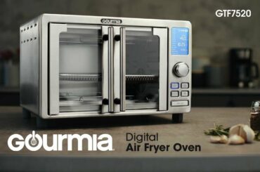 Meet the Gourmia 6-Slice Digital Air Fryer Oven with 14 Functions & Single-Pull French Doors