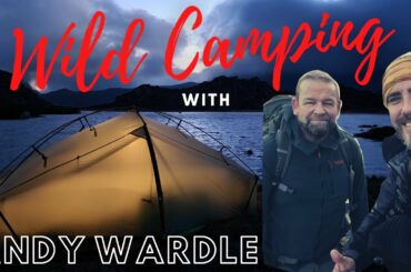 UK Mountain Tarn Wild Camping with Andy Wardle in STRONG WINDS & 4 Season Tents