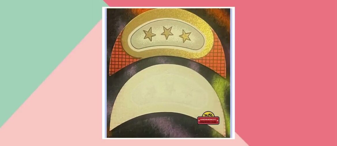 2 Antique Vintage Elegant French Crescent Wine Label 1920s - 1930s