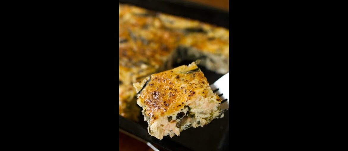 This is delicious French cuisine!! Salmon Spinach Quiche #Shorts