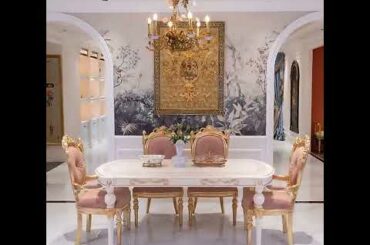 Italian French Solid Wood Carved Rectangular Palace Dining Table