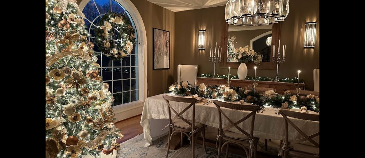 Christmas Decorate with Me 2022 | Decorating Our Dining Room | Dining Room Christmas Home Tour