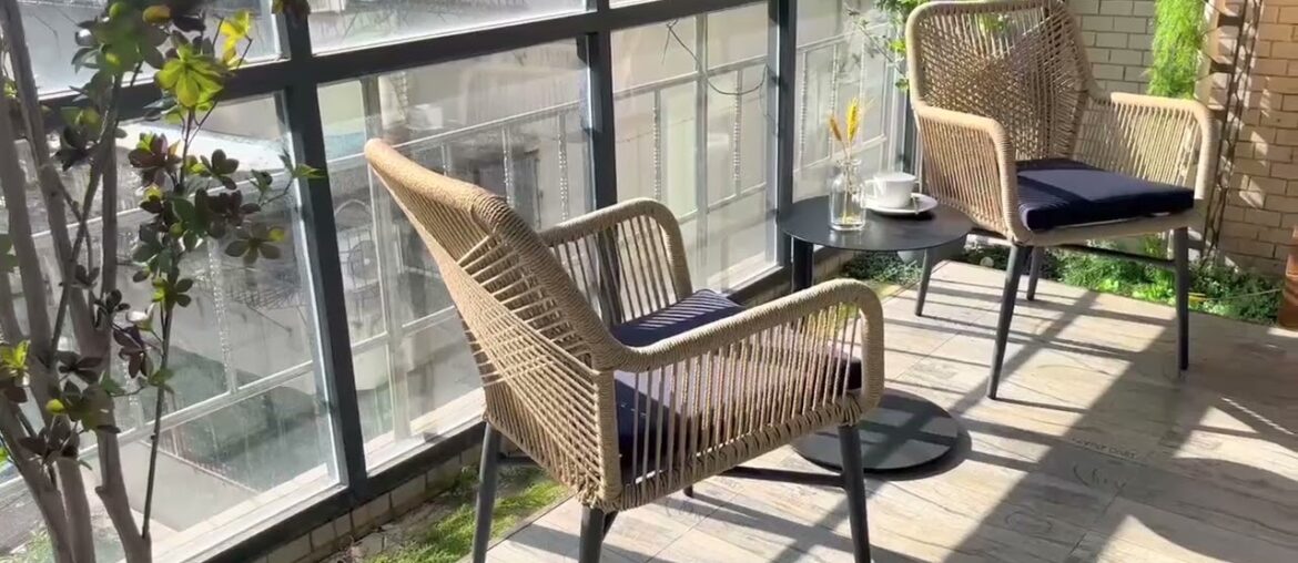 French Bistro Outside Cushion Seat Pe Wicker Textile Relax Dining Chair