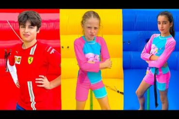 Nastya and friends help each other to win in the challenge