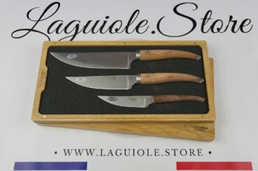Set of 3 Laguiole Kithen Knives Gourmet - Walnut wood