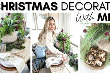 CHRISTMAS DECORATE WITH ME PART 2 || KITCHEN HOLIDAY DECOR IDEAS || HOLIDAY TABLESCAPE IDEAS