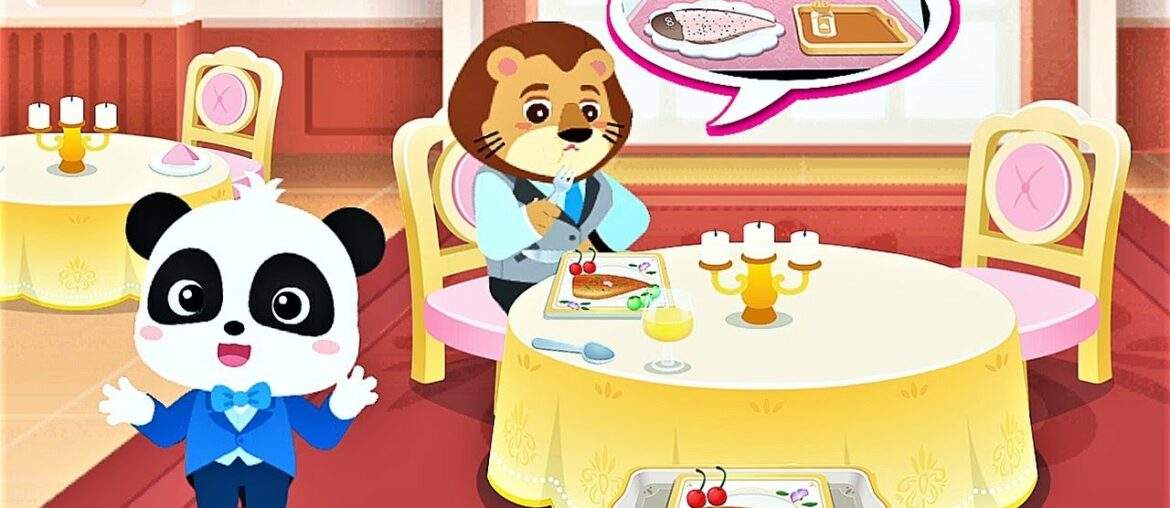 Little panda French Chef - Learn How To Cook In a French Restaurant - Babybus Game Video