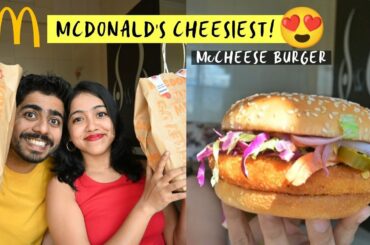 McDonald's Cheesiest Burger? McCHEESE BURGER VEG & CHICKEN | Anagha Mirgal