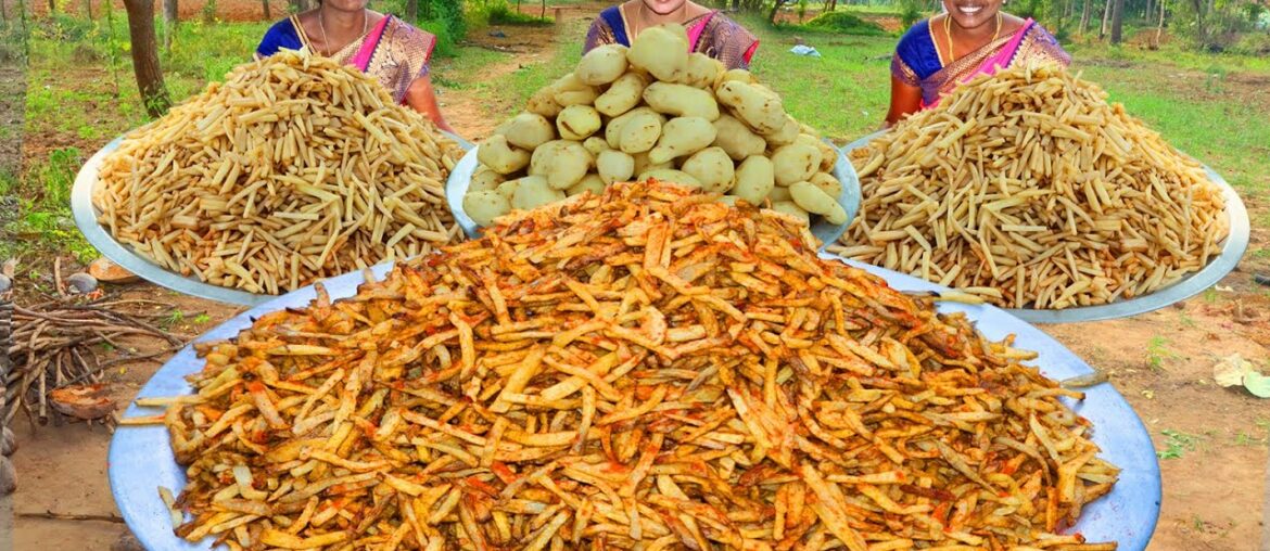 FRENCH FRIES & SOUCE | Healthy & Crispy US Potato Snacks Recipes Cook in Village #villagebabys