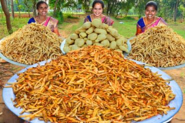 FRENCH FRIES & SOUCE | Healthy & Crispy US Potato Snacks Recipes Cook in Village #villagebabys