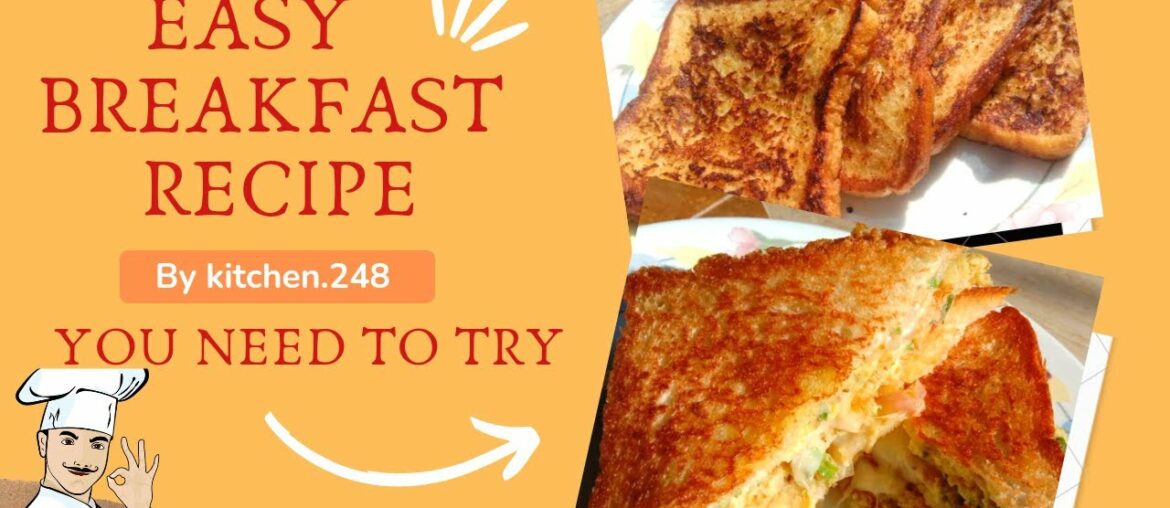 5 min Easy and Yummy Breakfast Recipe| Classic French Toast| Cheese Omelette Sandwich #kitchen 248