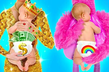 DOLL COME TO LIFE || Pregnant Doll Makeover! Broke VS Rich Pregnant! Funny Parents By 123 GO! TRENDS