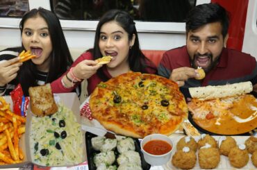 Pizza, Kurkure Momos, Pasta, Spicy French Fries, Dal Makhani Rice Bowl Challenge | Food Challenge