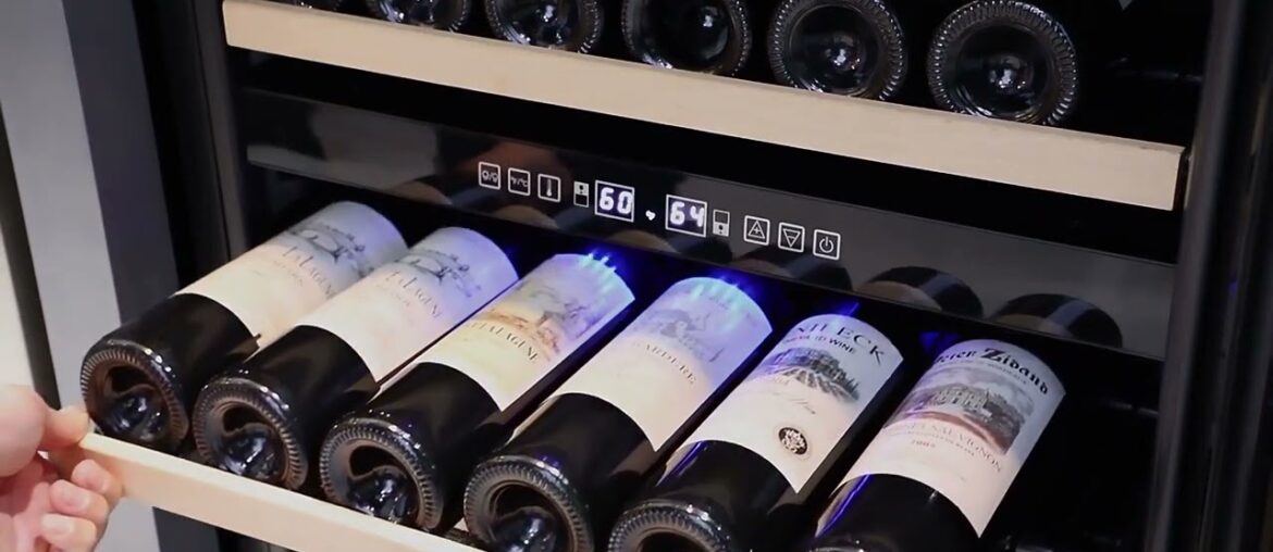 Wholesale Built-In Dual Zone SS French Door Wine Cooler ZS-B120 for Wine Storage with Beech Wooden