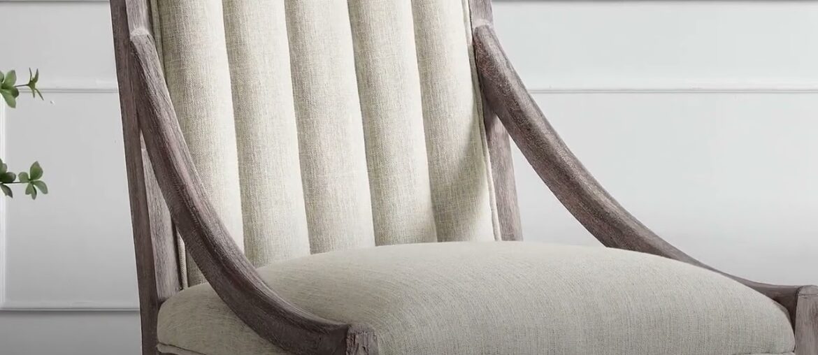 Maison French Vintage Tufted Fabric Dining Armchairs - Set of 2