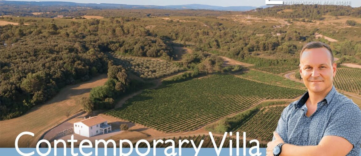 Captivating Contemporary Villa + Vineyards + Apartment in the South of France with Picturesque View