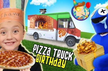 Shawn's Flaming Hot Pizza Truck Birthday + Blue's Huge Surprise Gift (FV Family Vlog)