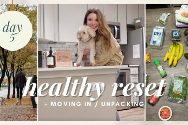 VLOGMAS DAY 5: Healthy Reset Vlog! Moving In, Unpacking, Healthy Meal Prep, Working Out, Routine