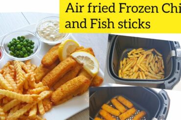 Air fryer Frozen  French Fries Recipes . Air fried Frozen Fish fingers & Chips(Fish Sticks) . No Oil