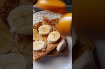 BANANA PEANUT BUTTER FRENCH TOAST BREAKFAST #shorts #food