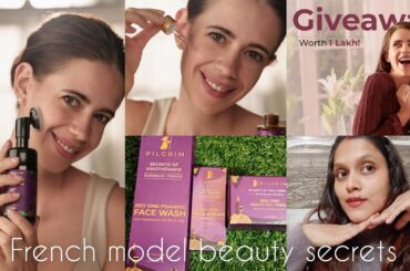 I Tried French model ft. kalki koechlin's  skincare routine with Pilgrim Red Wine range @Ddayal