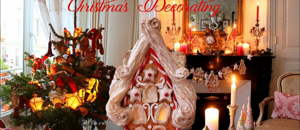 DECORATING THE CHRISTMAS  TREE-THE MANTEL- FRENCH APARTMENT