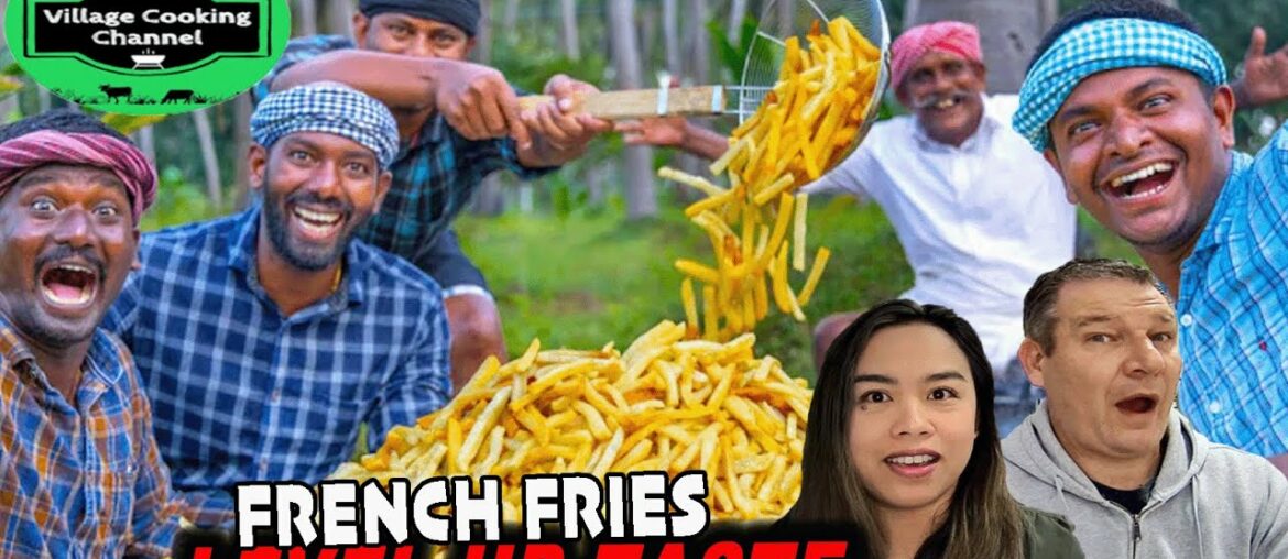 FRENCH FRIES |Crispy French Fried potatoes Recipe Cooking In Village |Easy Snacks | Couple Reaction!
