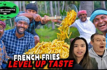 FRENCH FRIES |Crispy French Fried potatoes Recipe Cooking In Village |Easy Snacks | Couple Reaction!