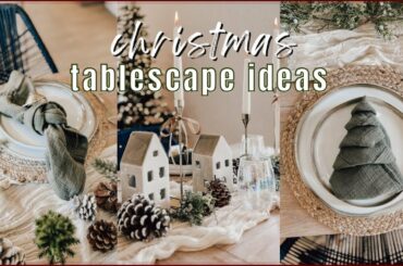 CHRISTMAS TABLESCAPE IDEAS // holiday decorating ideas for the dining table // decorate with me!
