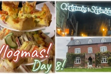 FESTIVE AFTERNOON TEA! CHRISTMAS LIGHTS DRIVE! & ADVENTS! VLOGMAS U.K 2022! DAY 8!
