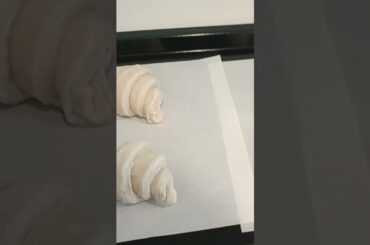 Croissants freshly baked. French recipe