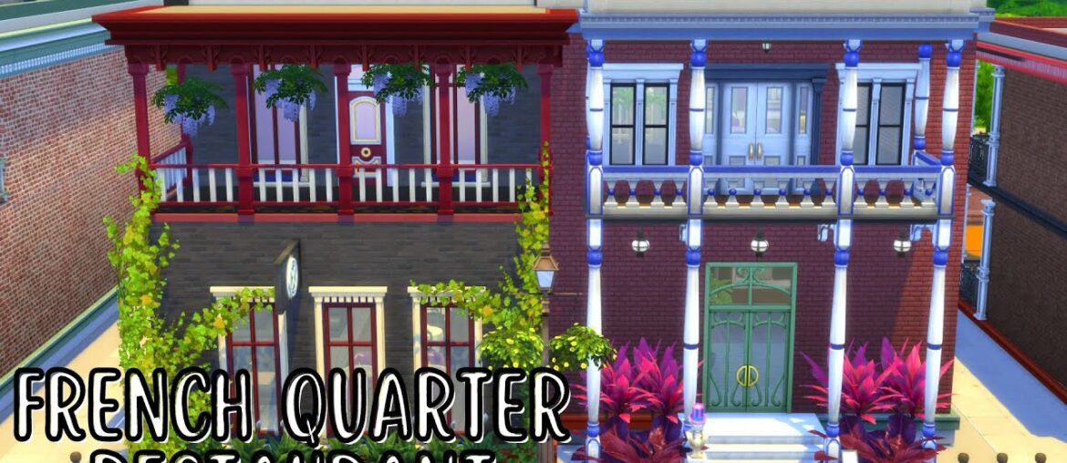 Sims 4 French Quarter Restaurant (No CC) - #speedbuild [Lofi Chill Music, [NO TALKING]