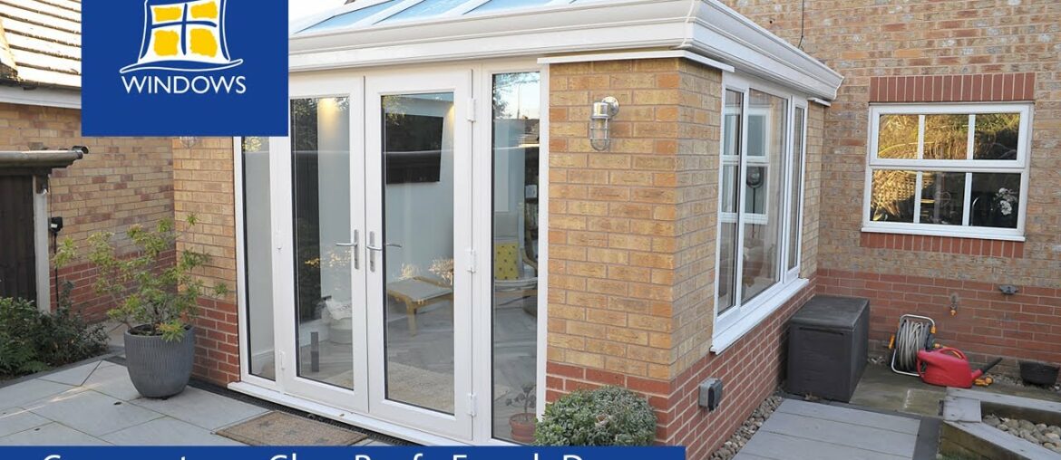 Conservatory with Glass Roof, French Doors and Vertical Radiator in Stapleford Nottingham