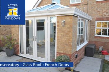 Conservatory with Glass Roof, French Doors and Vertical Radiator in Stapleford Nottingham