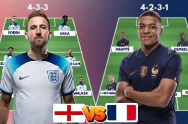 ENGLAND VS FRANCE HEAD TO HEAD POTENTIAL STARTING LINEUPS | WORLD CUP 2022