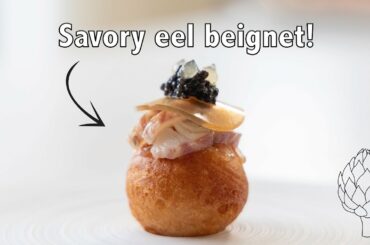 Delicious smoked eel beignets | Christmas menu special amuse!