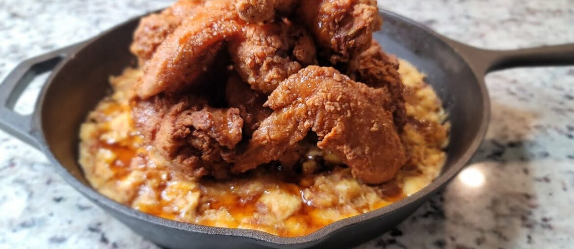 Holiday Brunch w/ Peach Pie Wine.. Fried Chicken & Deep Dish French Toast Skillet.