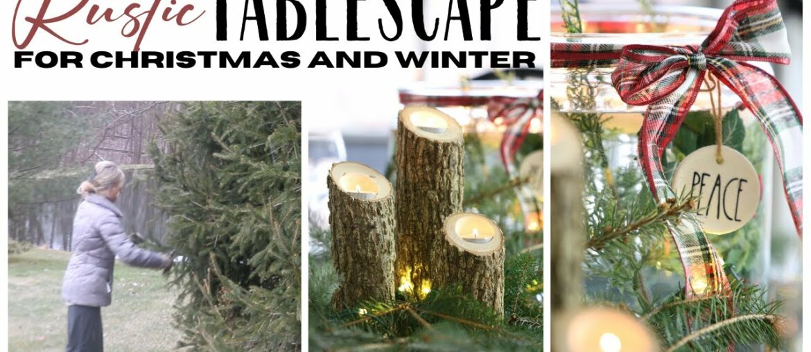 Natural Christmas Tablescape ~ Rustic Dining Ideas ~ Winter Tablescape Idea ~ Simple Table Decor Natural Christmas Tablescape ~ Rustic Dining Ideas ~ Winter Tablescape Idea ~ Simple Table Decor